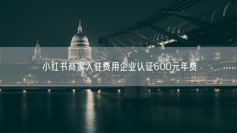 小红书商家入驻费用企业认证600元年费