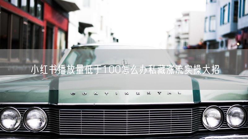 小红书播放量低于100怎么办私藏涨流实操大招