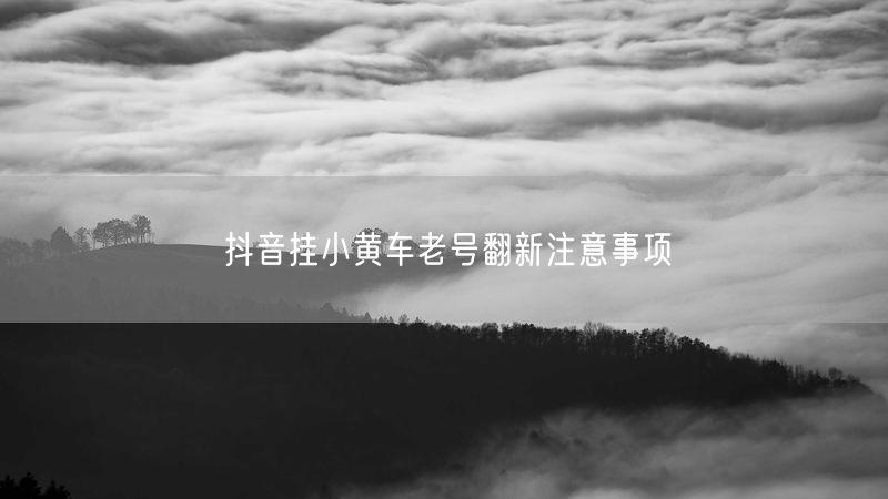 抖音挂小黄车老号翻新注意事项