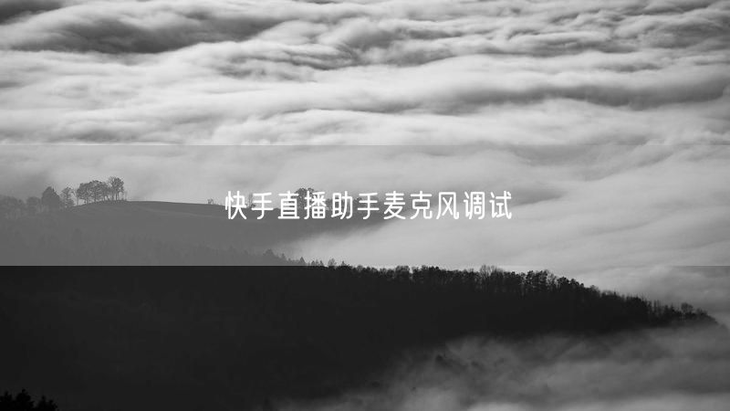 快手直播助手麦克风调试