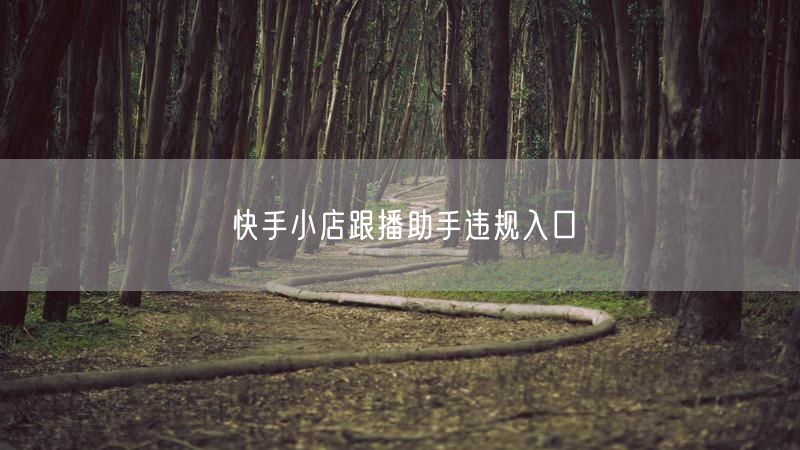 快手小店跟播助手违规入口