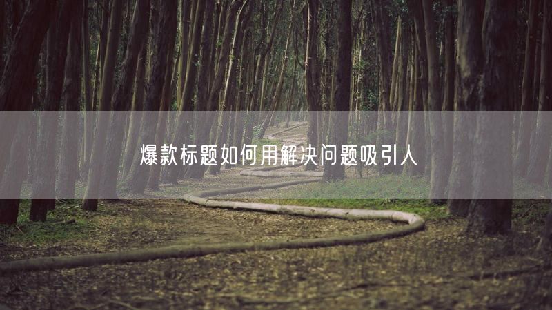 爆款标题如何用解决问题吸引人